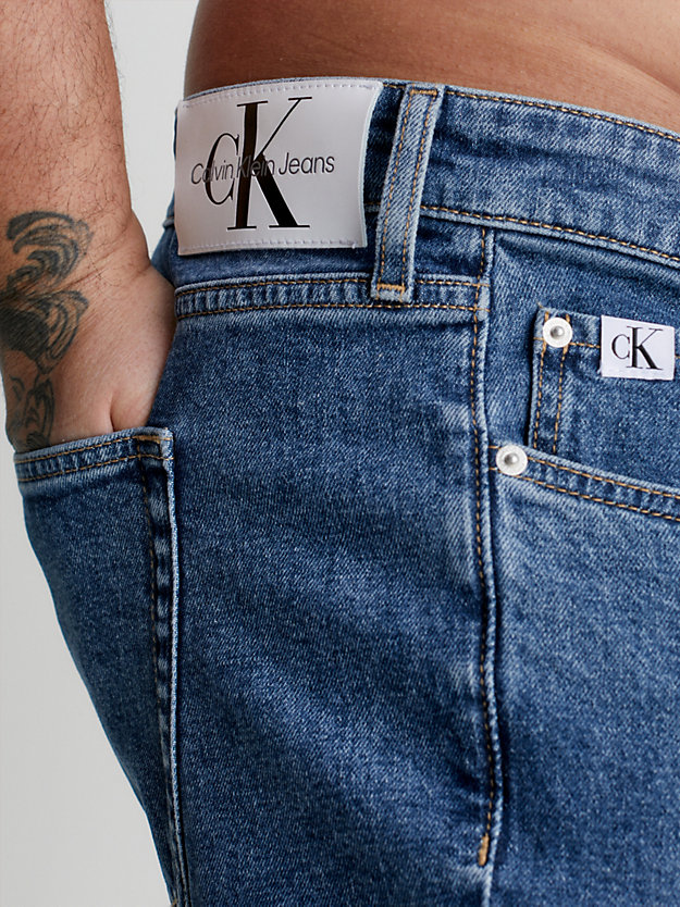 short grande taille en denim denim dark pour hommes calvin klein jeans