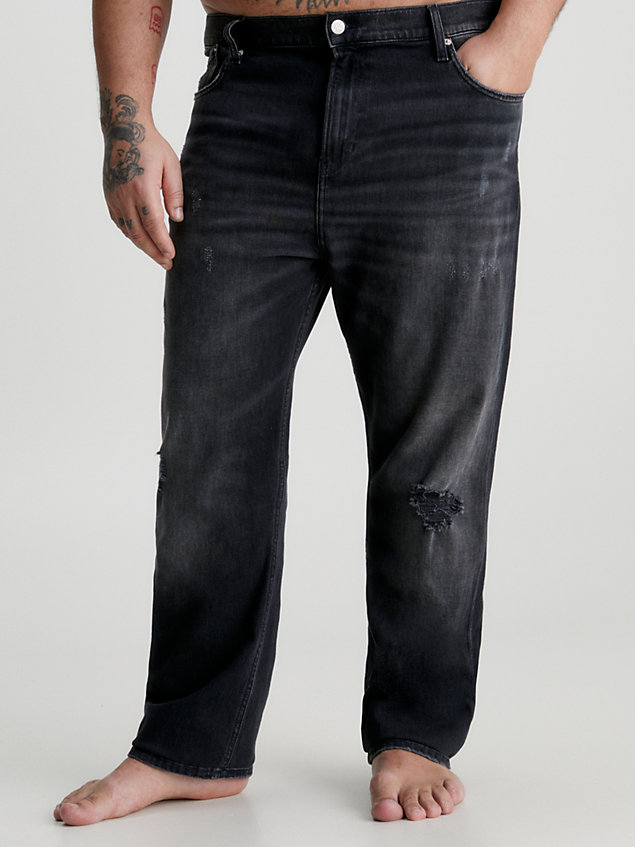 black jeansy tapered plus size dla mężczyźni - calvin klein jeans