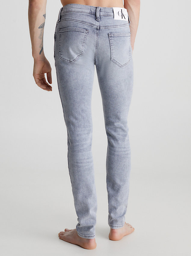 grey jeansy super skinny dla mężczyźni - calvin klein jeans