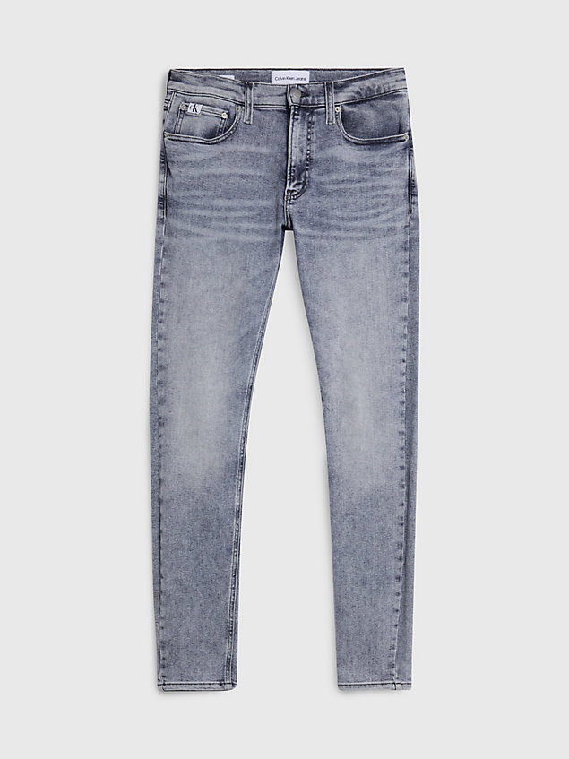 grey jeansy super skinny dla mężczyźni - calvin klein jeans