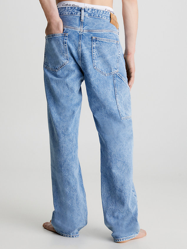 90's straight carpenter jeans blue da uomo calvin klein jeans