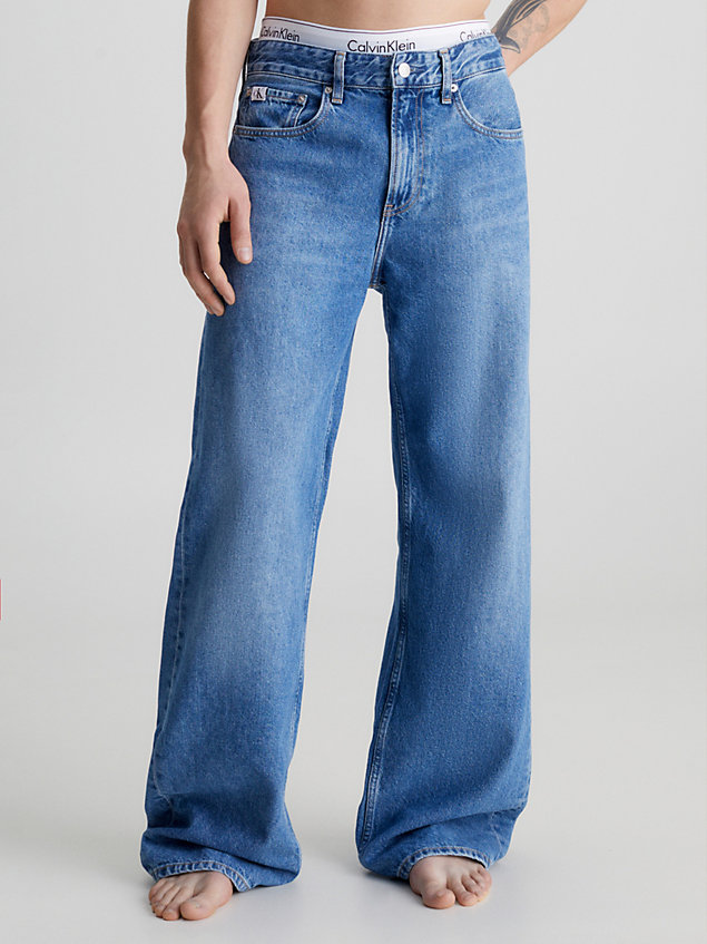 blue 90's loose fit jeans voor heren - calvin klein jeans