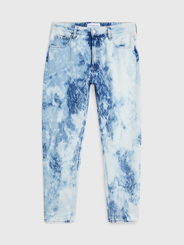 blue wyblakłe jeansy dad dla mężczyźni - calvin klein jeans