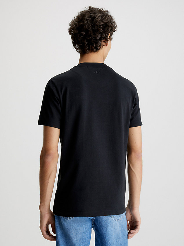 t-shirt con logo slim black da uomo calvin klein jeans
