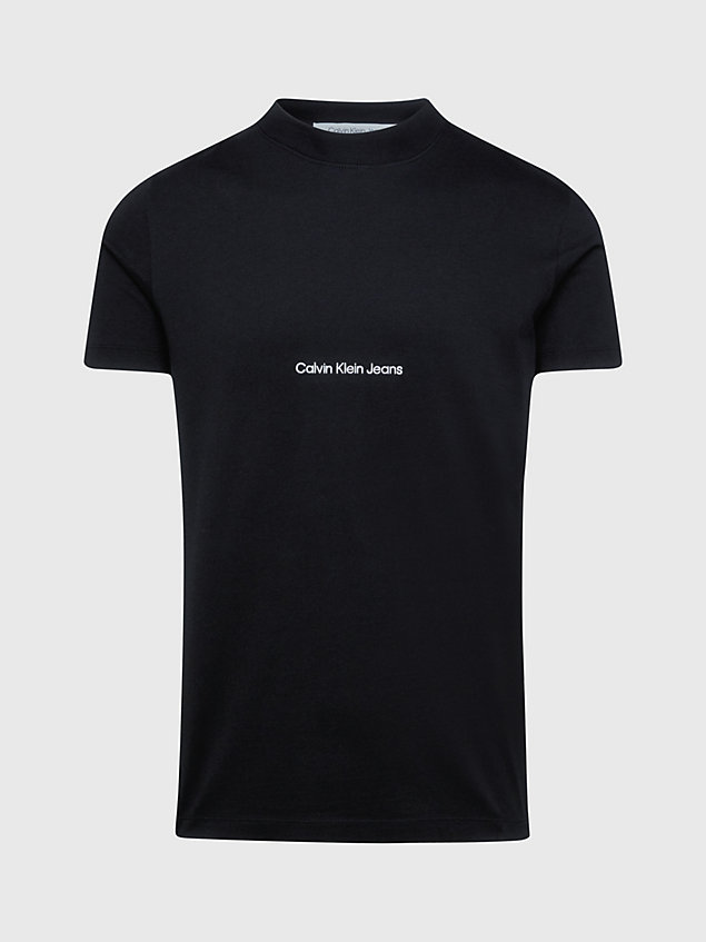 black wąski t-shirt z logo dla mężczyźni - calvin klein jeans
