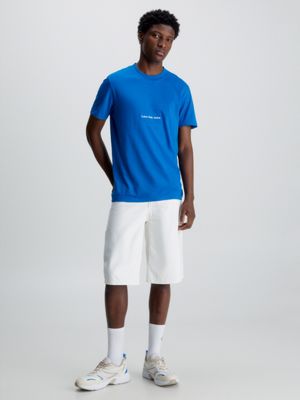 tarps blue slim logo t-shirt for men calvin klein jeans