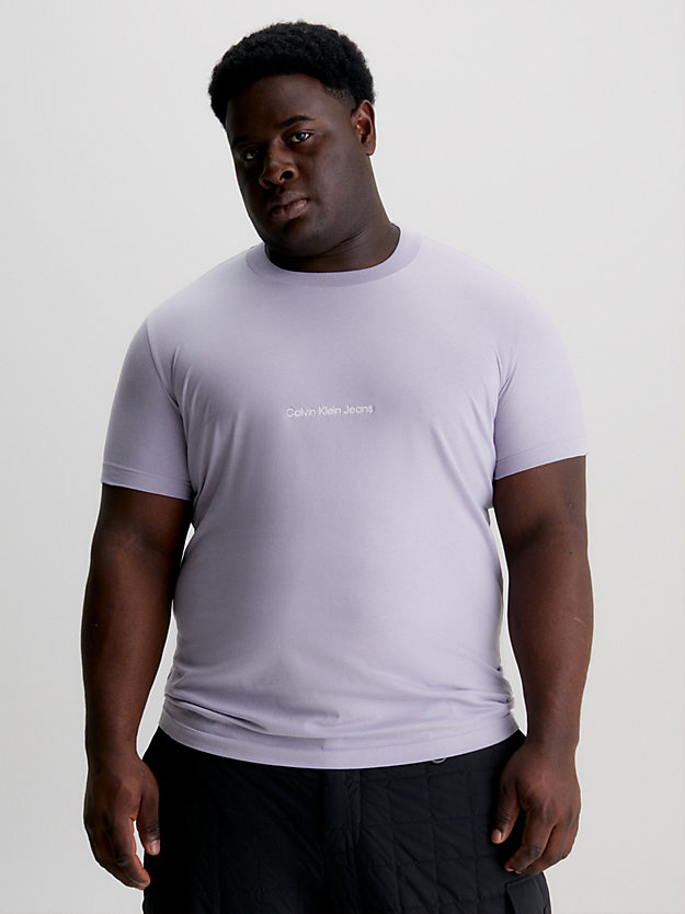 lavender aura slim logo t-shirt for men calvin klein jeans