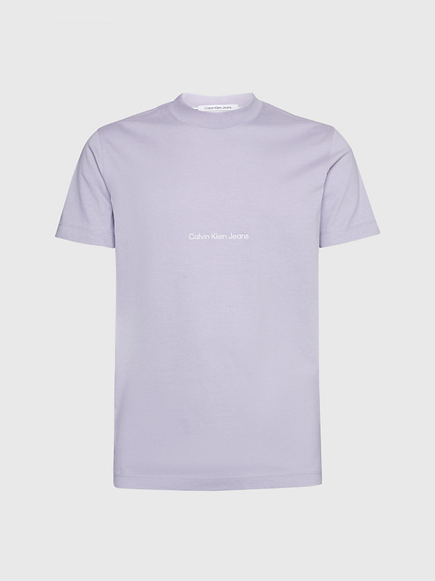 lavender aura slim logo t-shirt for men calvin klein jeans