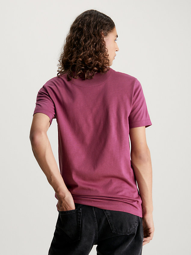 t-shirt slim avec logo purple pour hommes calvin klein jeans