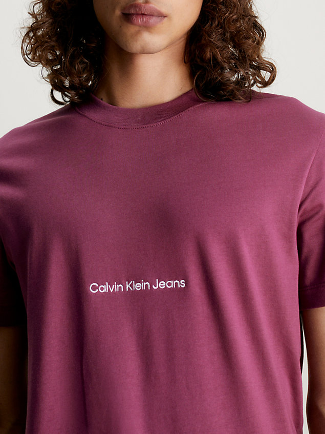 purple schmales logo-t-shirt für herren - calvin klein jeans