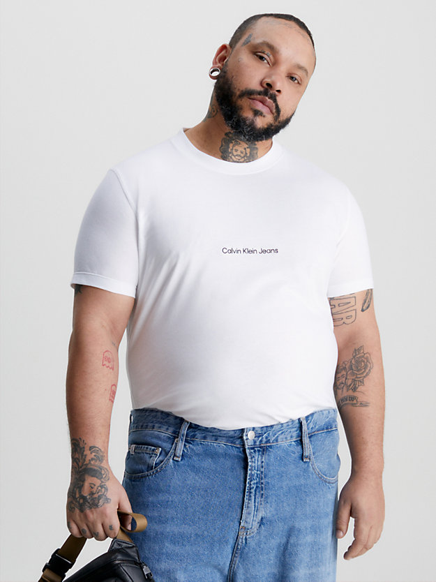 camiseta slim con logo bright white de hombres calvin klein jeans
