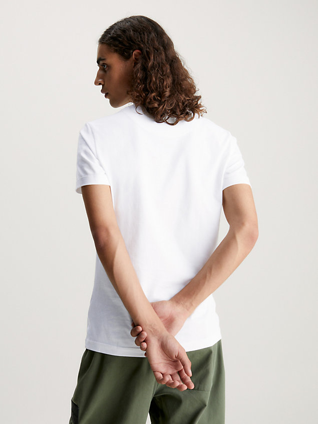 t-shirt slim avec logo white pour hommes calvin klein jeans