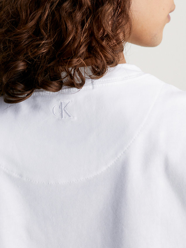 t-shirt slim avec logo white pour hommes calvin klein jeans