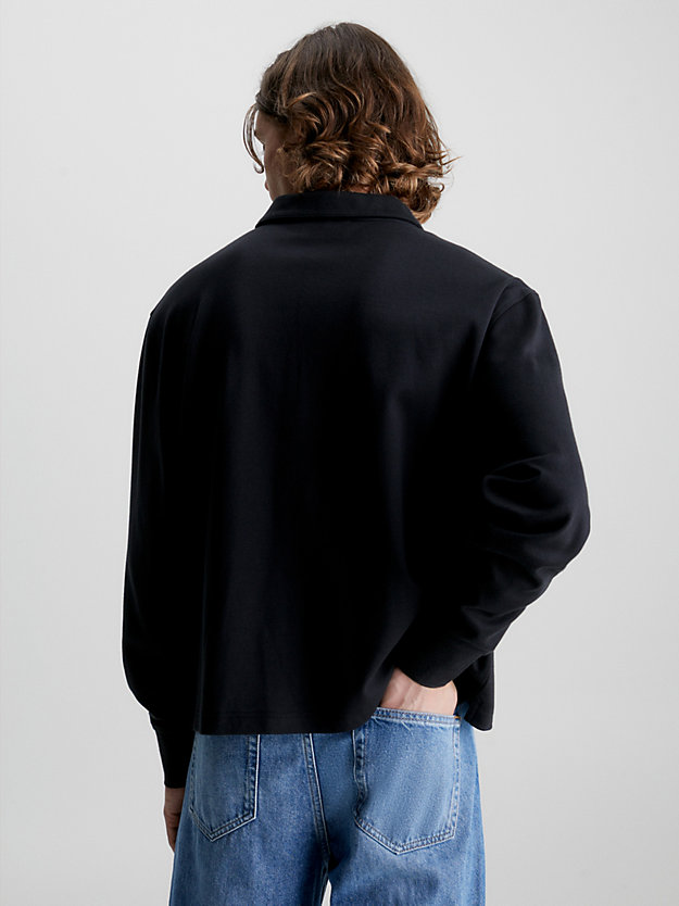 CK BLACK Relaxed Long Sleeve Polo Shirt for men CALVIN KLEIN JEANS