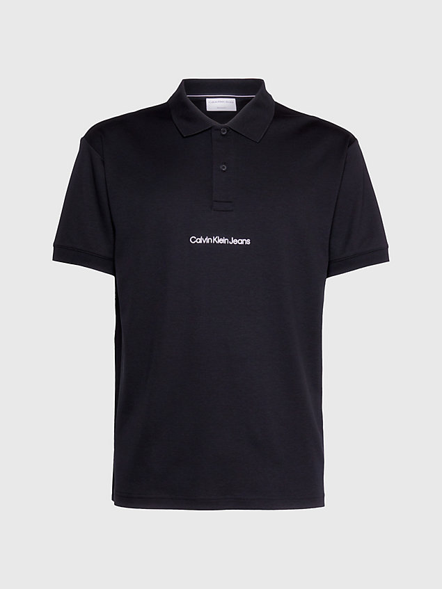 black relaxed logo polo shirt for men calvin klein jeans