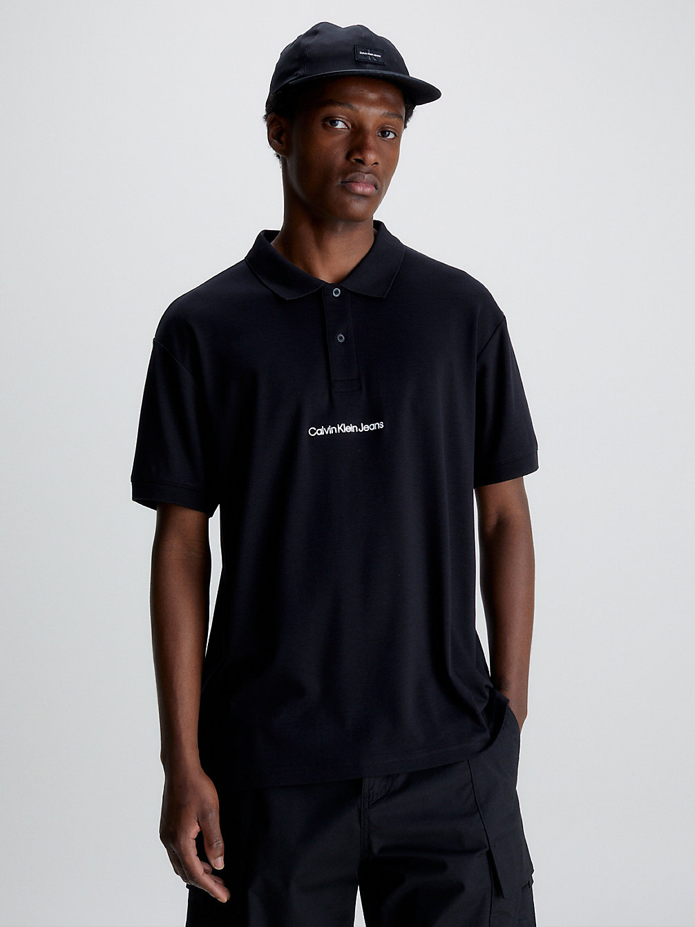 CK BLACK Relaxed Logo Polo Shirt undefined men Calvin Klein
