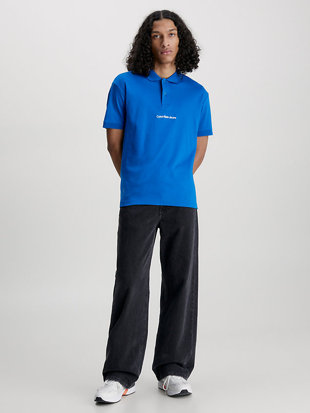 blue relaxed logo polo shirt for men calvin klein jeans