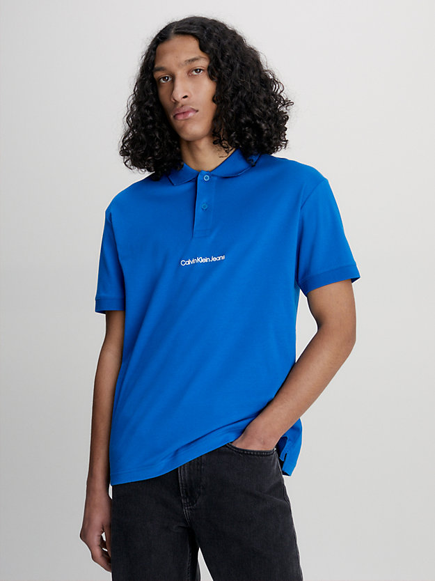 TARPS BLUE Relaxed Logo Polo Shirt for men CALVIN KLEIN JEANS