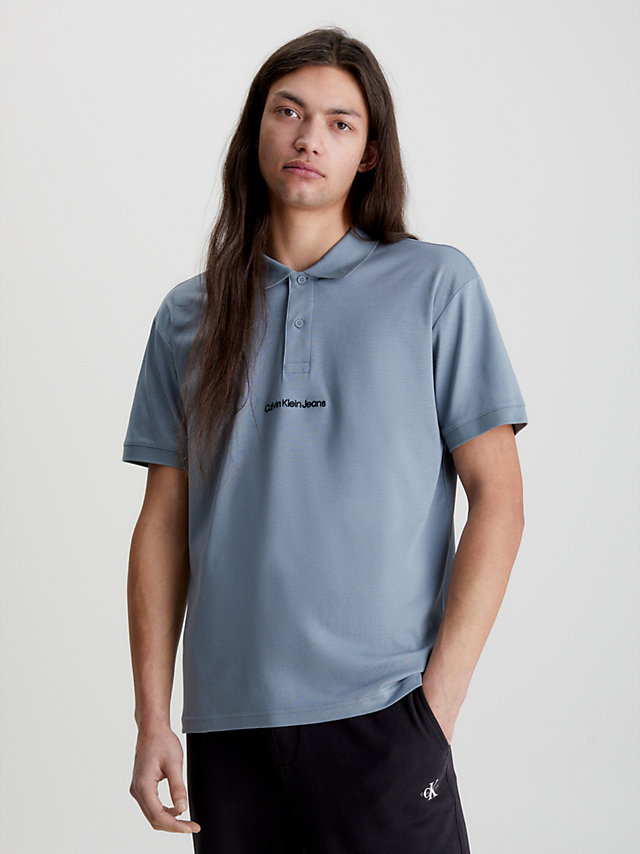 Overcast Grey Relaxed Logo Polo Shirt undefined men Calvin Klein