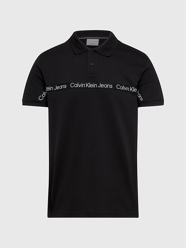 black logo tape polo shirt for men calvin klein jeans