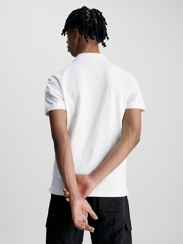 polo avec logo tape white pour hommes calvin klein jeans