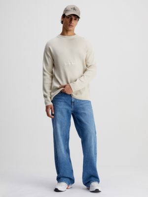 CLASSIC BEIGE Lässiger Pullover aus Bio-Baumwolle für Herren CALVIN KLEIN JEANS