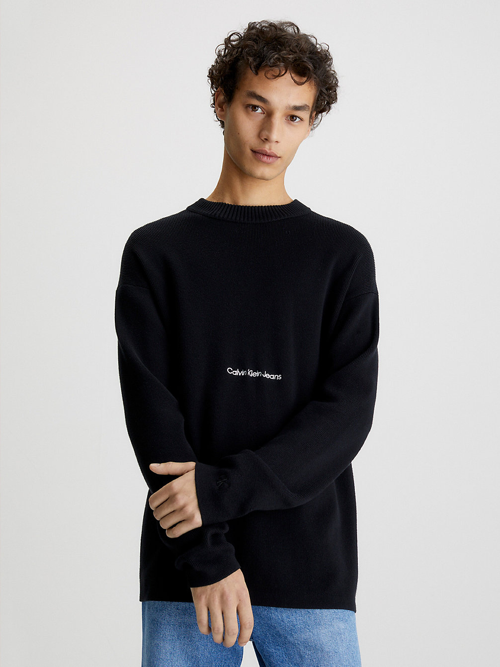 CK BLACK Lässiger Pullover Aus Bio-Baumwolle undefined Herren Calvin Klein