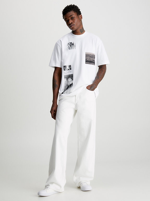 BRIGHT WHITE T-shirt relaxed avec motif photo for hommes CALVIN KLEIN JEANS