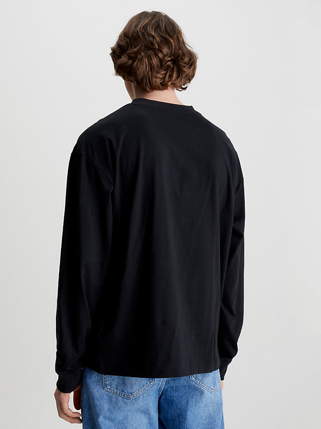 CK BLACK Oversized Long Sleeve T-shirt for men CALVIN KLEIN JEANS