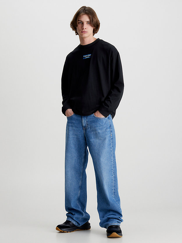 ck black oversized long sleeve t-shirt for men calvin klein jeans