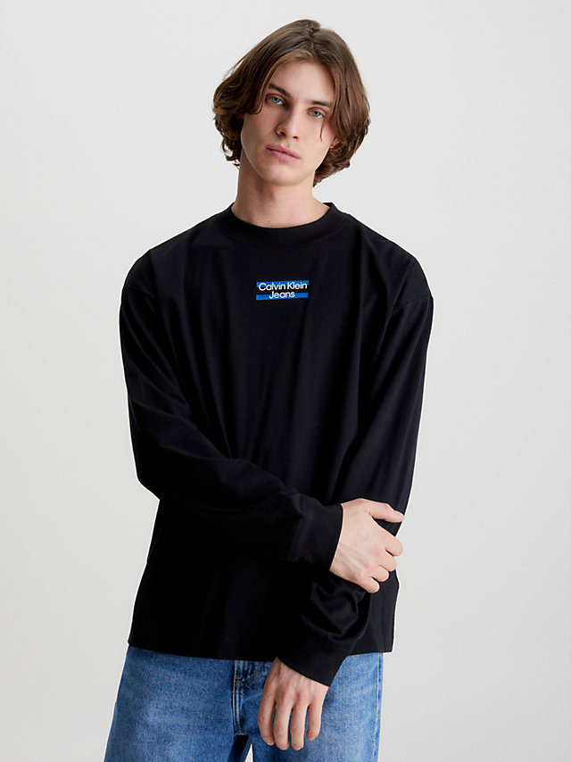 CK Black Oversized Long Sleeve T-Shirt undefined men Calvin Klein