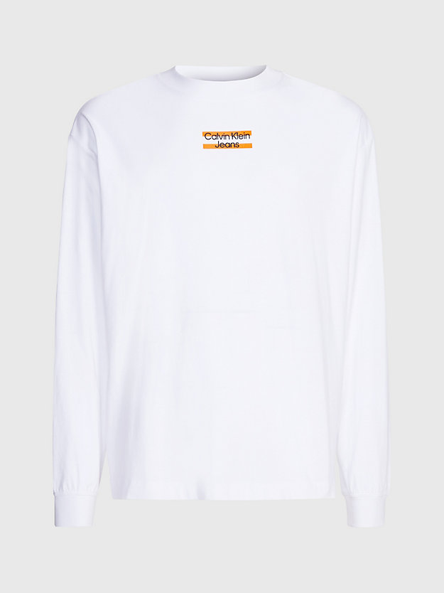 BRIGHT WHITE Oversized Long Sleeve T-shirt for men CALVIN KLEIN JEANS