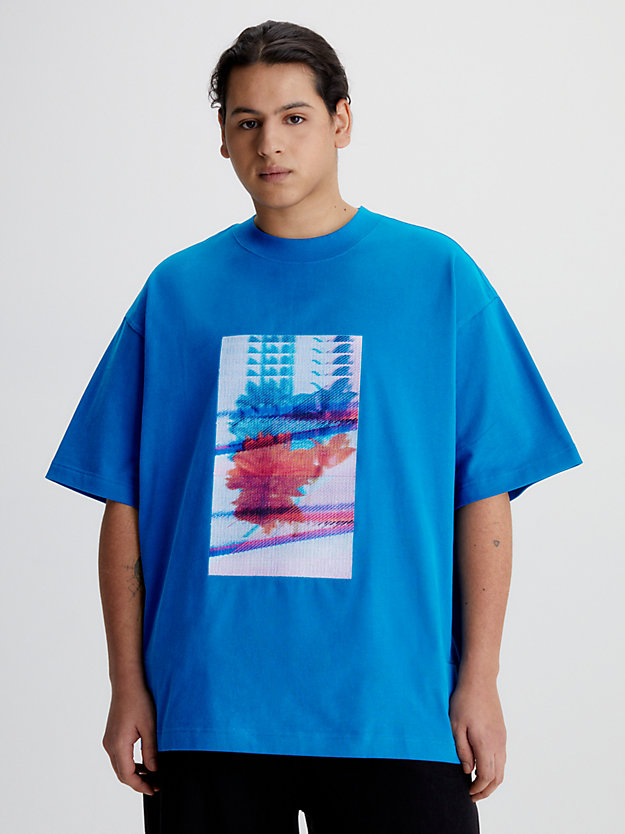 tarps blue oversized embroidered t-shirt for men calvin klein jeans