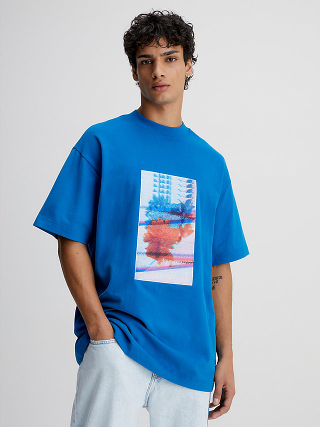 Tarps Blue Oversized Embroidered T-Shirt undefined men Calvin Klein