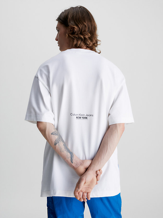 BRIGHT WHITE Oversized Printed T-shirt for men CALVIN KLEIN JEANS