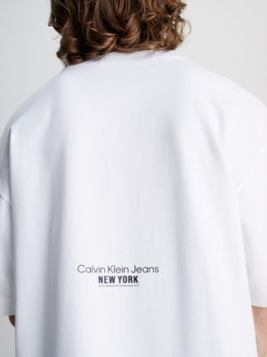 BRIGHT WHITE Oversized Printed T-shirt for men CALVIN KLEIN JEANS