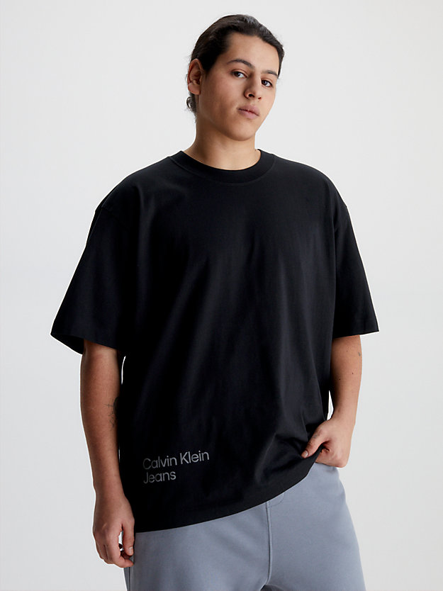 CK BLACK Lässiger T-Shirt mit Logo auf dem Rücken für Herren CALVIN KLEIN JEANS