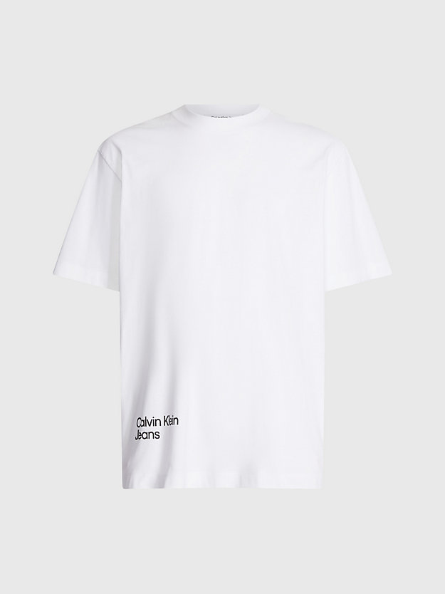 BRIGHT WHITE T-shirt con logo posteriore taglio relaxed da uomo CALVIN KLEIN JEANS