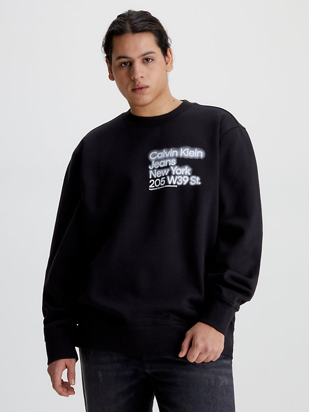 CK BLACK Organic Cotton Printed Sweatshirt for men CALVIN KLEIN JEANS