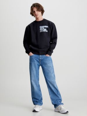 CK BLACK Organic Cotton Printed Sweatshirt for men CALVIN KLEIN JEANS
