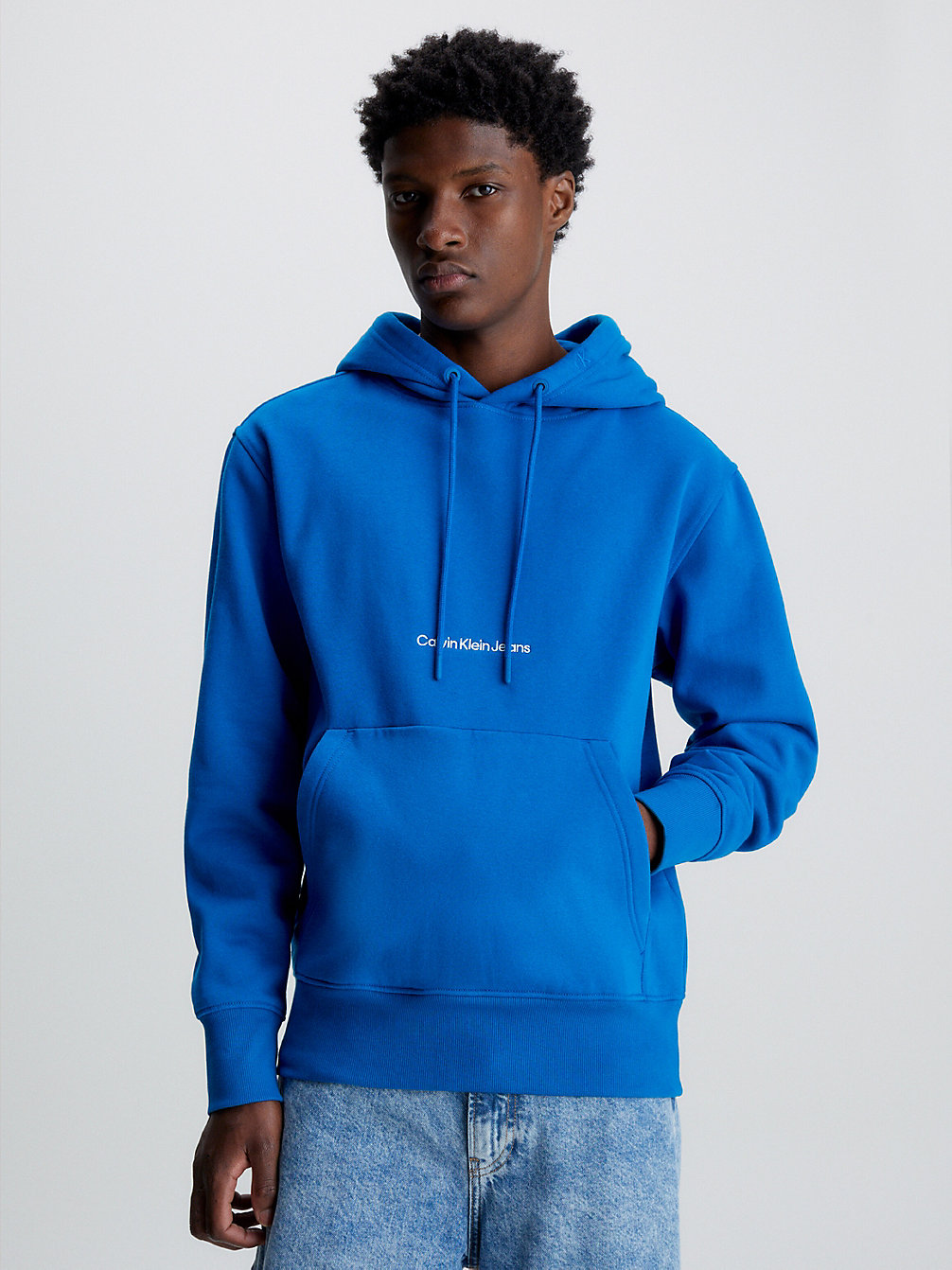 TARPS BLUE Organic Cotton Logo Hoodie undefined men Calvin Klein