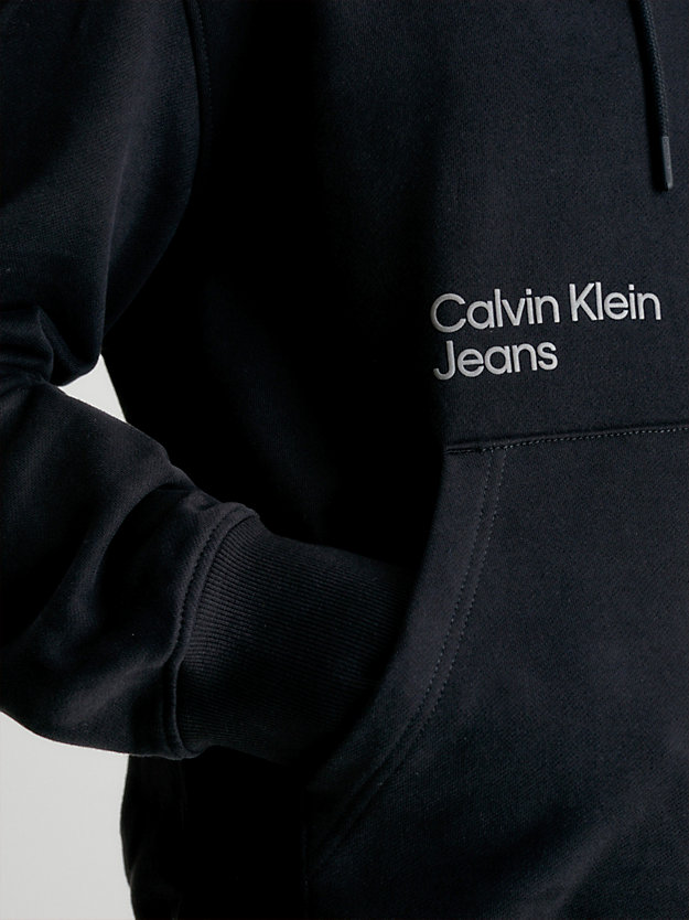 CK BLACK Relaxed Back Logo Hoodie for men CALVIN KLEIN JEANS