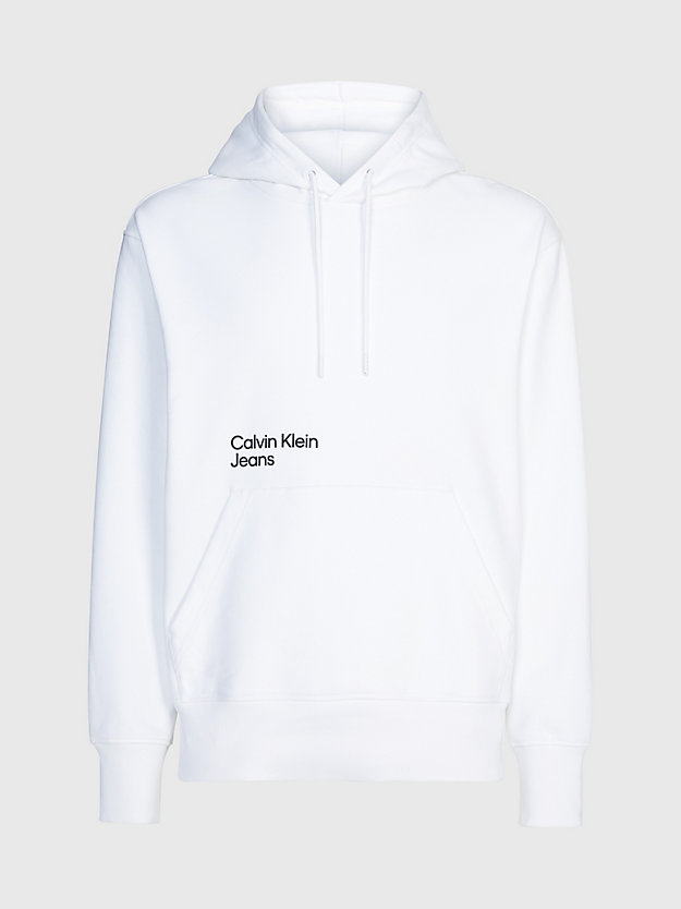 BRIGHT WHITE Lässiger Hoodie mit Logo auf dem Rücken für Herren CALVIN KLEIN JEANS