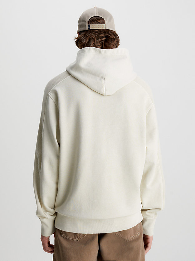 CLASSIC BEIGE Relaxed Monogram Hoodie for men CALVIN KLEIN JEANS