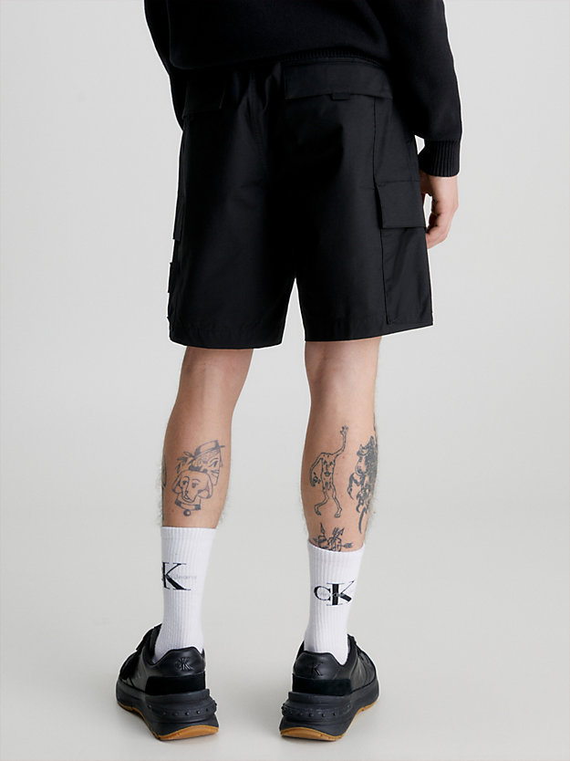 CK BLACK Cotton Nylon Cargo Shorts for men CALVIN KLEIN JEANS