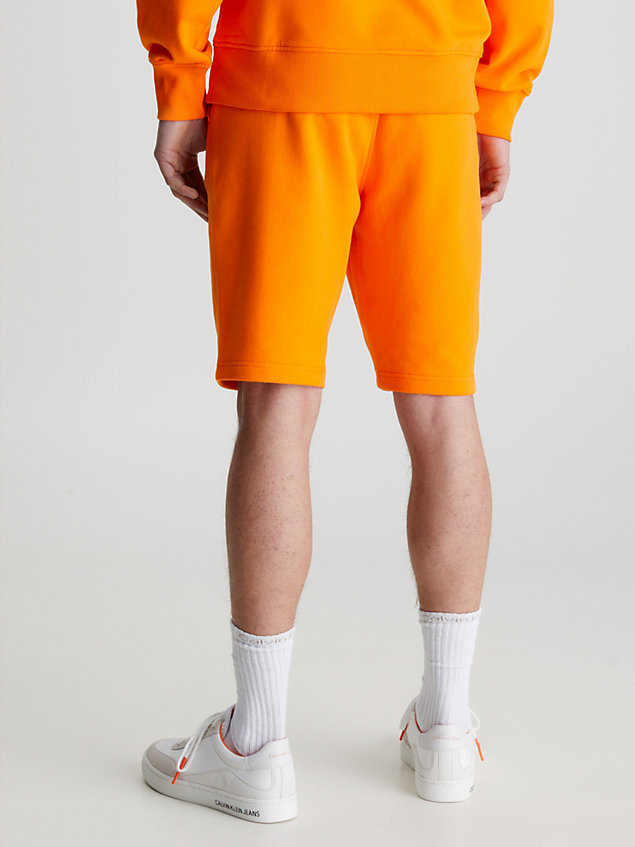 shorts de chándal con monograma orange de hombre calvin klein jeans