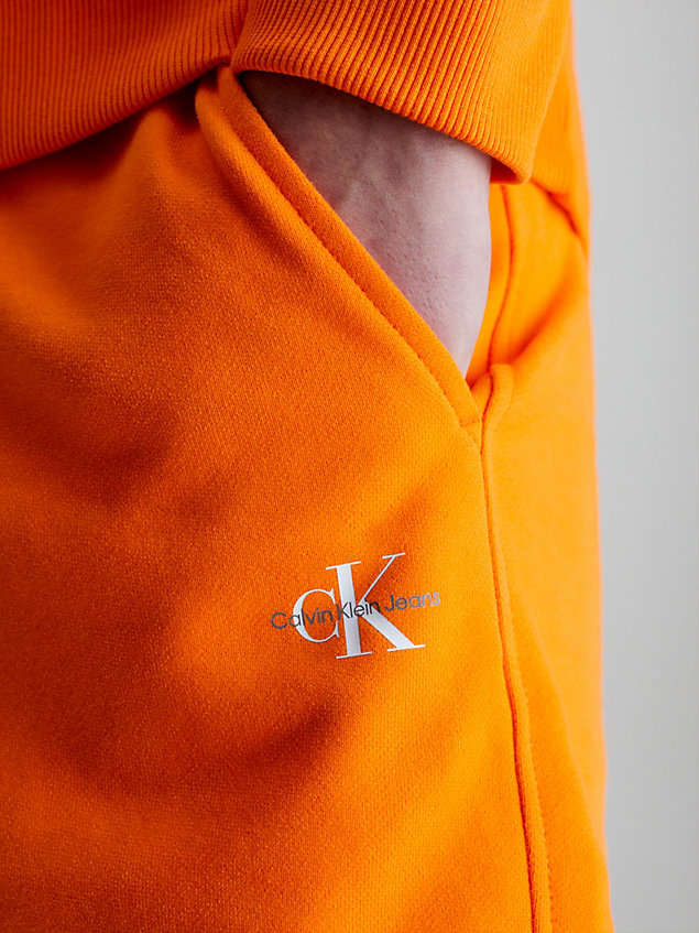 orange monogram jogger shorts for men calvin klein jeans