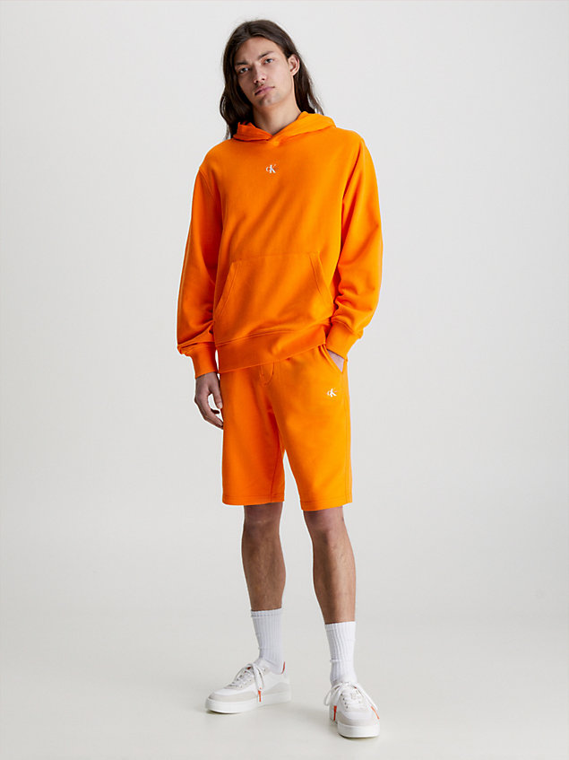pantaloncini da tuta monogram orange da uomo calvin klein jeans