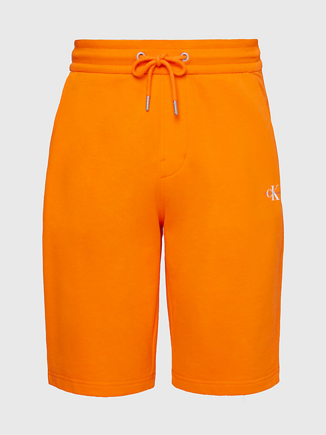 pantaloncini da tuta monogram orange da uomo calvin klein jeans