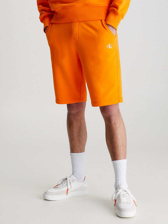 Vibrant Orange Monogram Jogger Shorts undefined men Calvin Klein